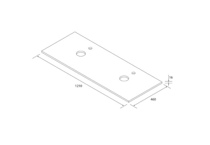 Conjunto mueble de baño con lavabo sobre encimera Salgar Born Croquis 7