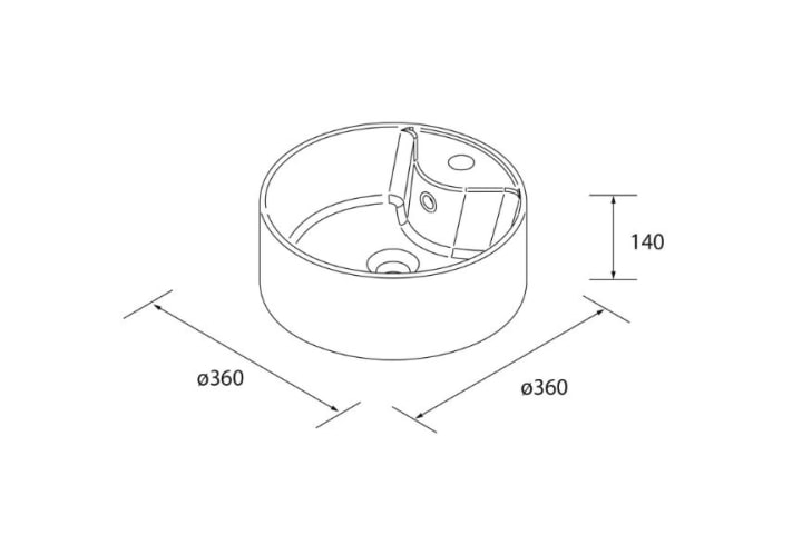 Conjunto mueble de baño con lavabo sobre encimera Salgar Born Croquis 6