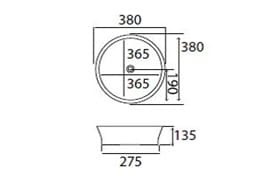 Lavabo sobre encimera Bruntec Gaia Croquis 3