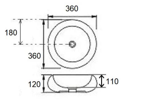 Lavabo sobre encimera Bruntec Toscana Croquis 2