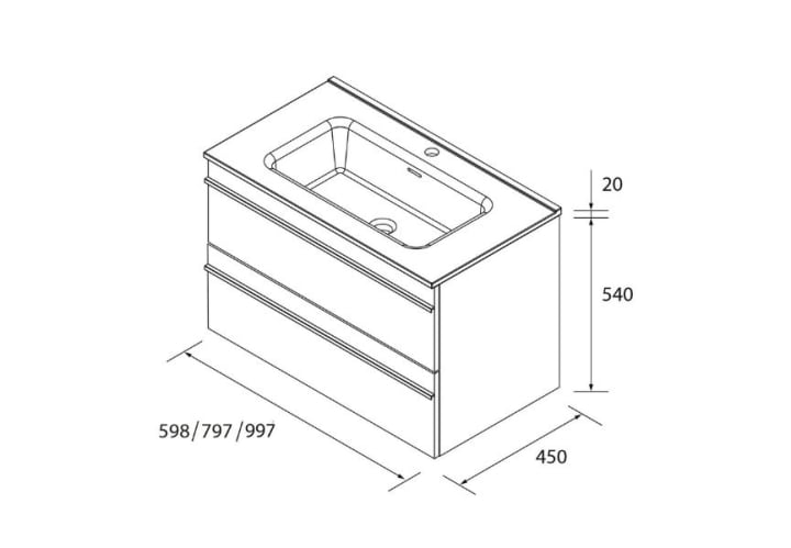 Conjunto mueble de baño Salgar Born Croquis 11