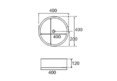 Lavabo sobre encimera Bruntec Axis Croquis 4