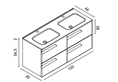 Conjunto mueble de baño Royo Vitale Croquis 10