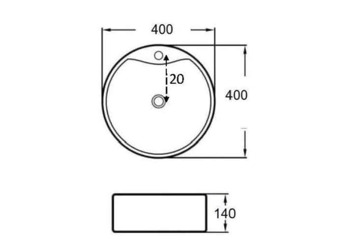 Lavabo sobre encimera Bruntec Maro Croquis 4