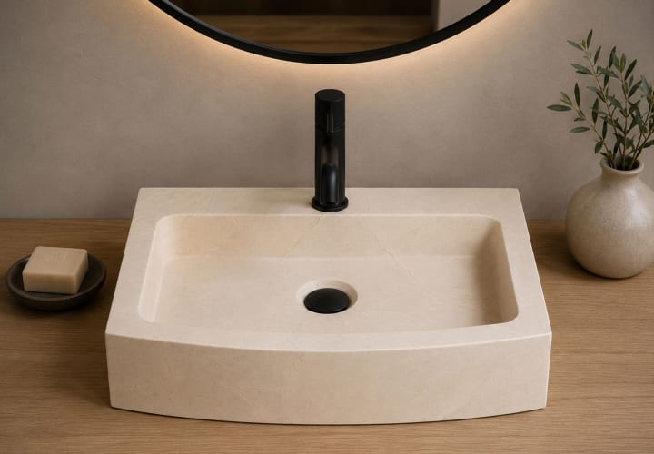 Lavabo de mármol natural Bruntec Pazant Detalle 1