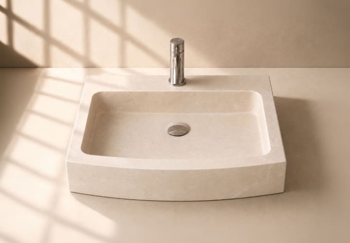 Lavabo de mármol natural Bruntec Pazant Ambiente 2