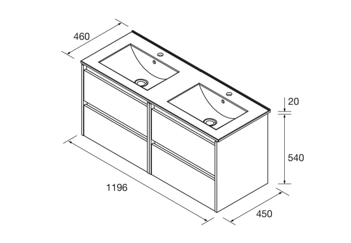 Conjunto mueble de baño Salgar Noja Croquis 13
