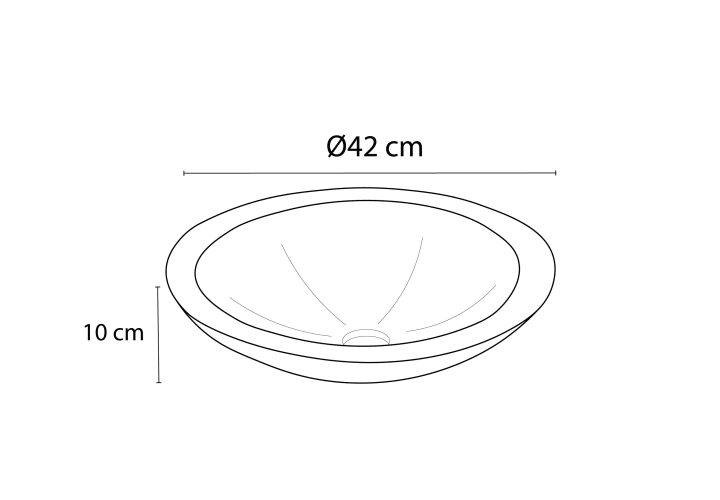 Lavabo de mármol natural Bruntec Cónico Croquis 3
