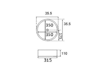 Lavabo sobre encimera Bruntec Luna Croquis 4