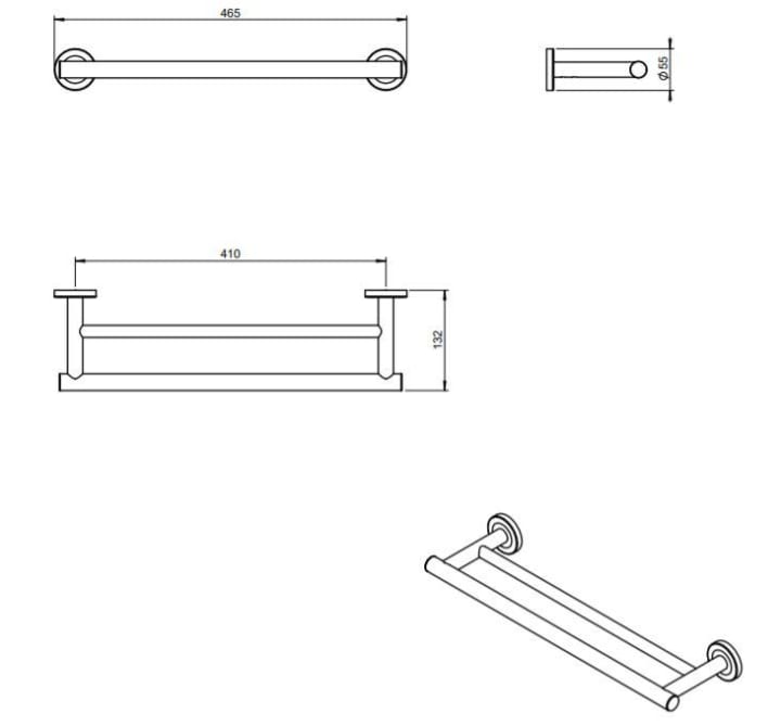 Toallero de baño Cosmic Architect S+ Croquis 14