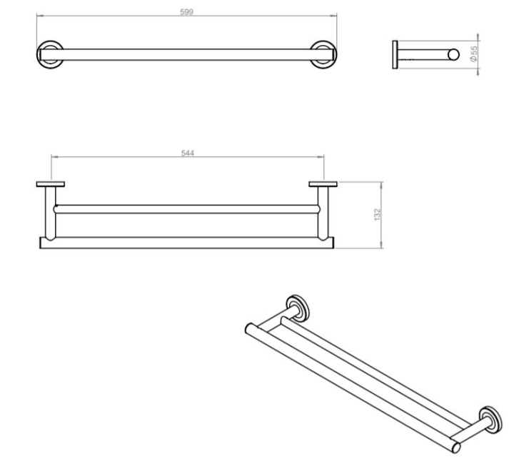 Toallero de baño Cosmic Architect S+ Croquis 15