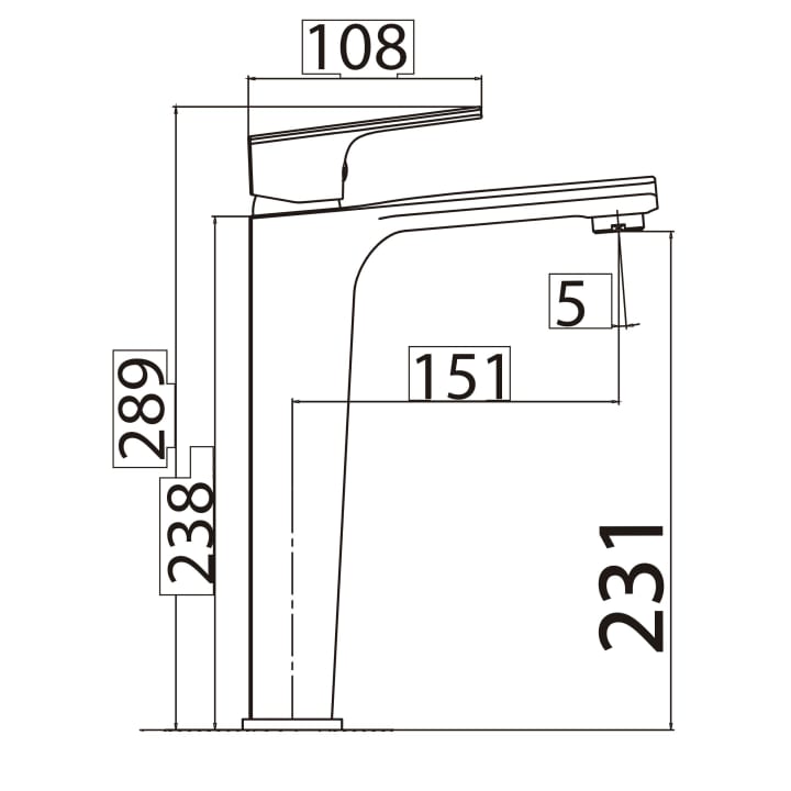 Grifo de lavabo Imex Bali Croquis 1