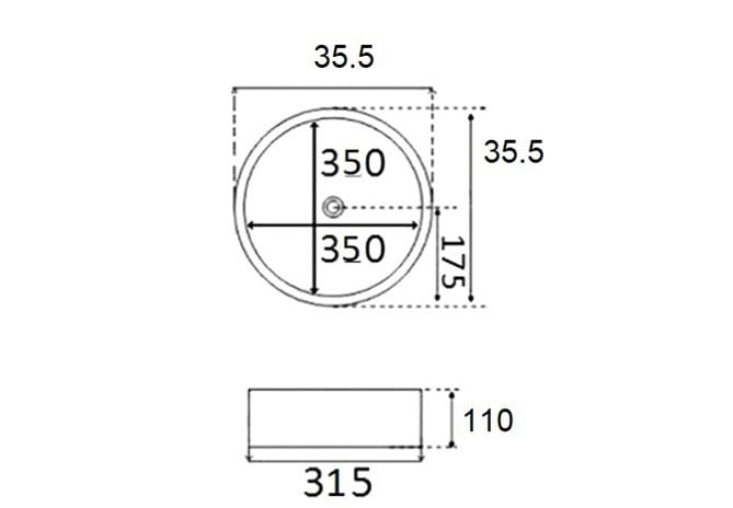 Lavabo sobre encimera Bruntec Titan Croquis 5