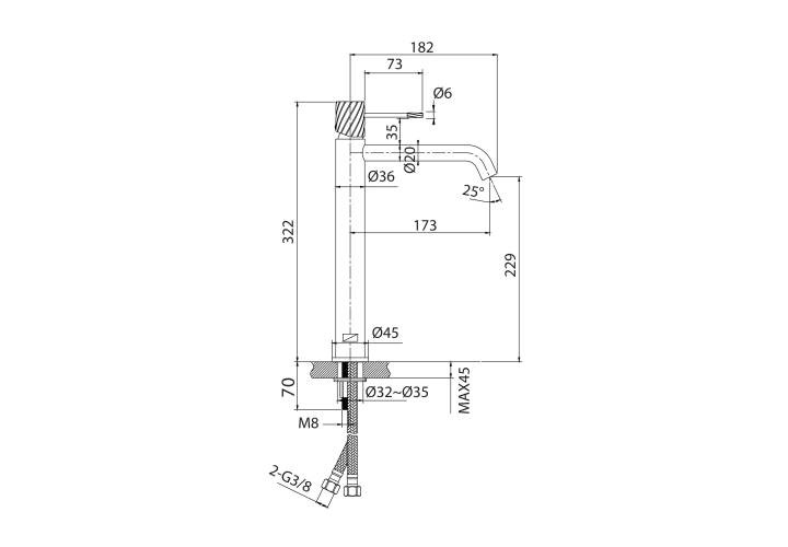 Grifo de lavabo Imex Bless Croquis 24