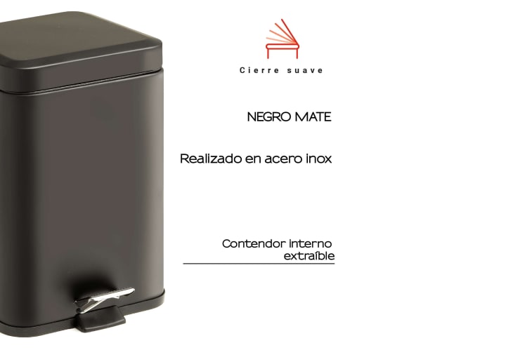 Papelera de baño Gedy Argenta Detalle 3