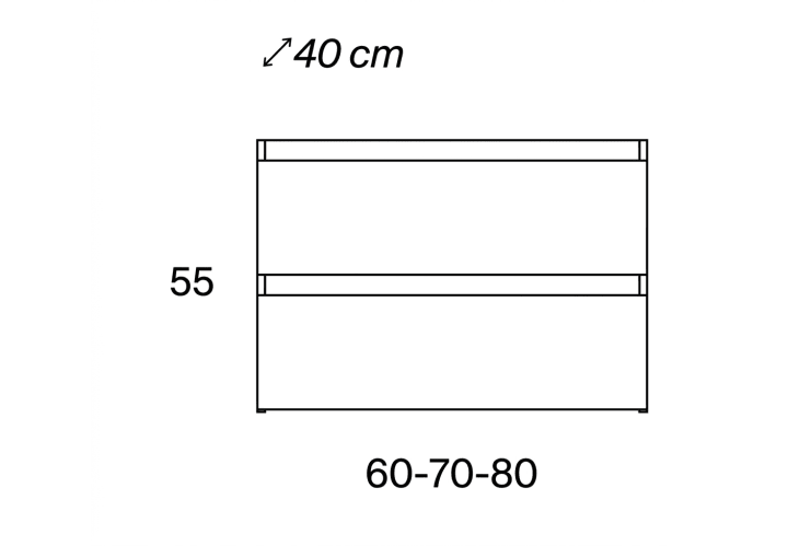 Mueble de baño fondo reducido 39.5 cm Viso Box Croquis 10
