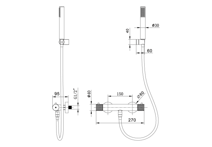 Grifo de ducha Imex Génova Croquis 6
