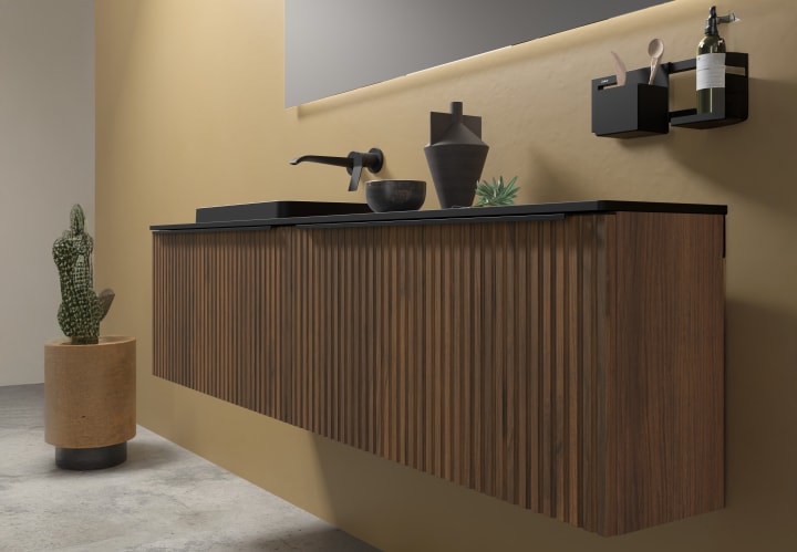 Mueble de baño con encimera de madera Salgar Biba Detalle 1