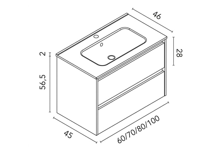 Conjunto mueble de baño Royo Sansa Croquis 7