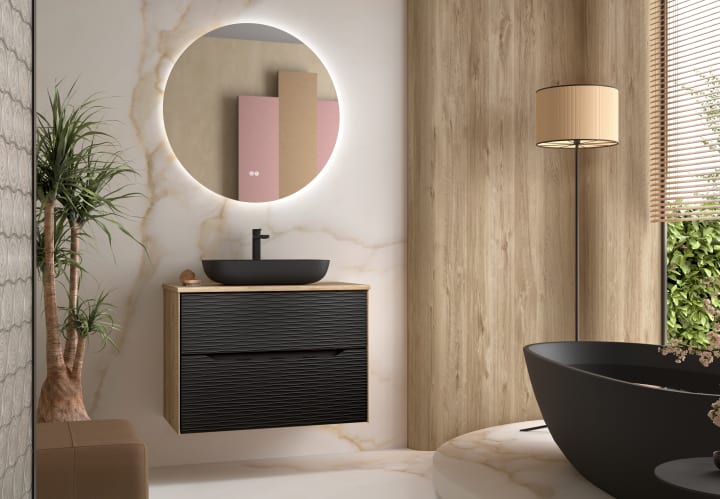 Mueble de baño con encimera de madera Sahara Coycama Principal 2