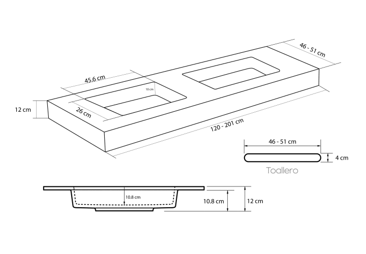 Lavabo suspendido Bruntec Ideal Croquis 2