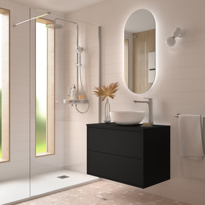 Conjunto mueble de baño con encimera de madera Salgar Optimus Ambiente 9