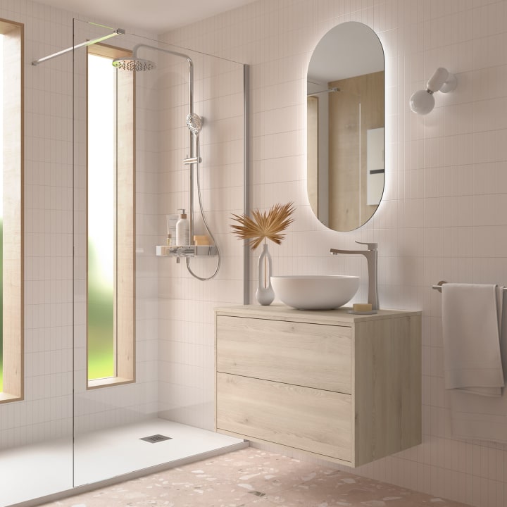 Conjunto mueble de baño con encimera de madera Salgar Optimus Ambiente 6