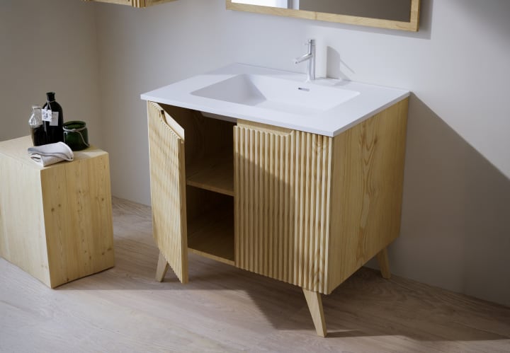 Conjunto de mueble de baño de madera maciza Bruntec Alpes 14 Detalle 2