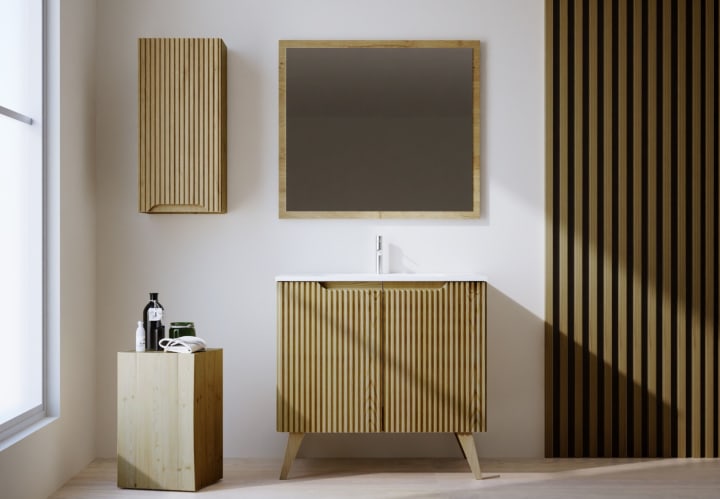 Conjunto de mueble de baño de madera maciza Bruntec Alpes 14 Principal 1