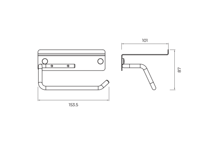 Portarrollos de baño con repisa Medimex Essential Croquis 7