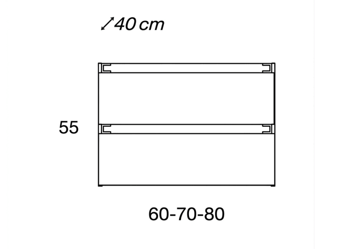 Mueble de baño fondo reducido 39.5 cm de Viso Nido Croquis 10