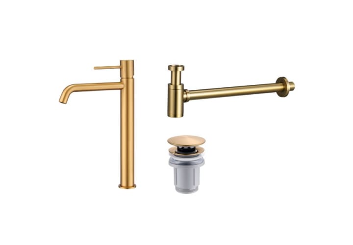 Pack Grifo de lavabo caño alto Imex Monza + Válvula click-clack + Sifón visto redondo Principal 3