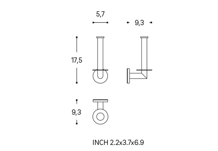 Portarrollos de baño vertical Cosmic Architect S+ Croquis 10