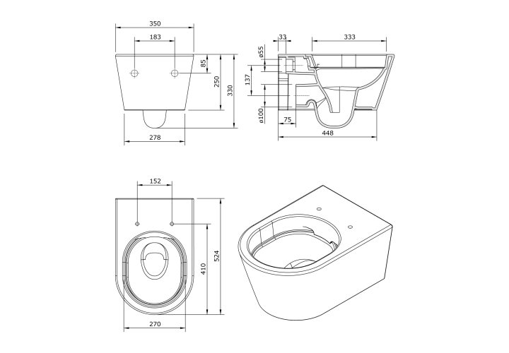 Pack inodoro + cisterna empotrada + pulsador Unisan Sanindusa Urb. Y 52 Croquis 6