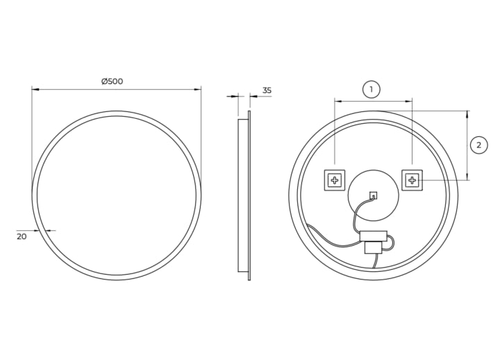 Espejo de baño con luz LED Ledimex Londres Croquis 11