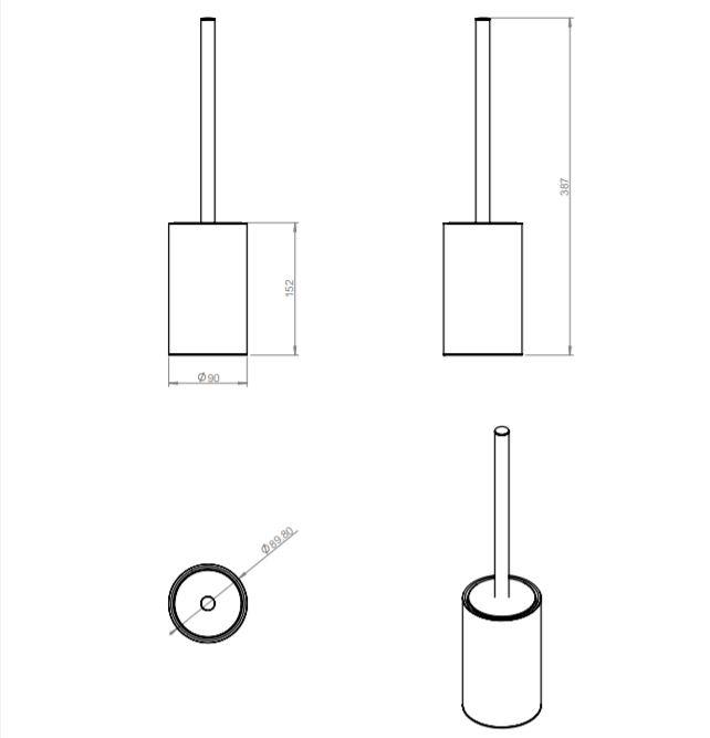 Escobillero de baño Cosmic Architect S+ Croquis 23