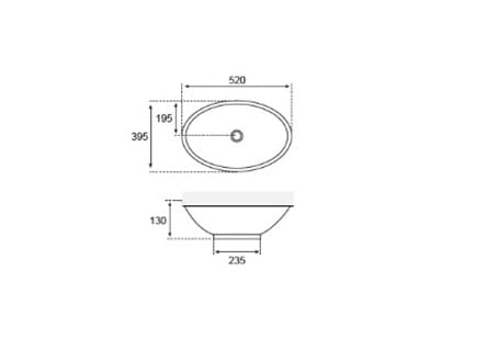 Lavabo sobre encimera Bruntec Level XL Croquis 2