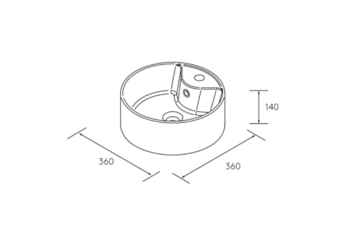 Mueble de baño para lavabo sobre encimera Salgar Bequia nórdico Croquis 12