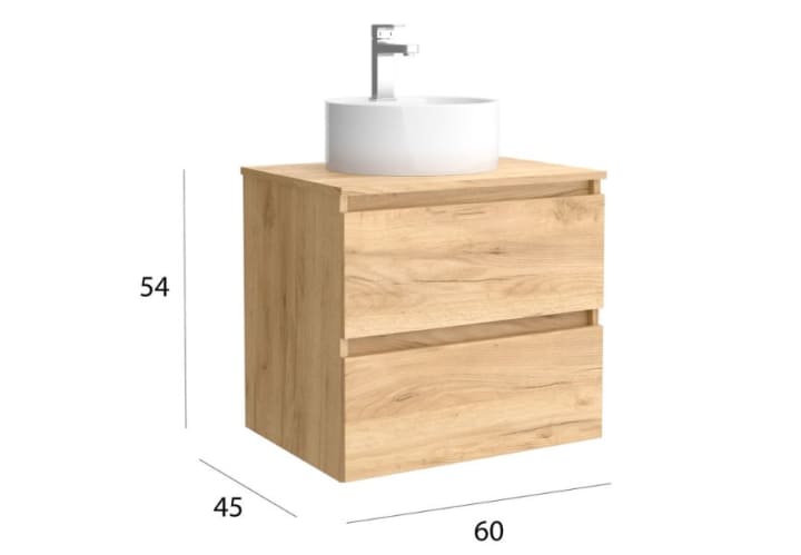 Mueble de baño para lavabo sobre encimera Salgar Bequia nórdico Detalle 7