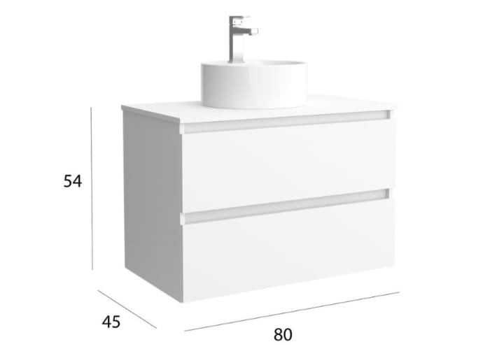 Mueble de baño para lavabo sobre encimera Salgar Bequia nórdico Detalle 8