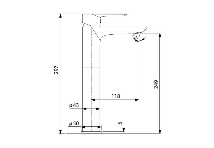 Grifo de lavabo GME Cassio Croquis 9