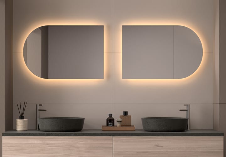 Espejo arco con luz LED Bruntec Lama Principal 9