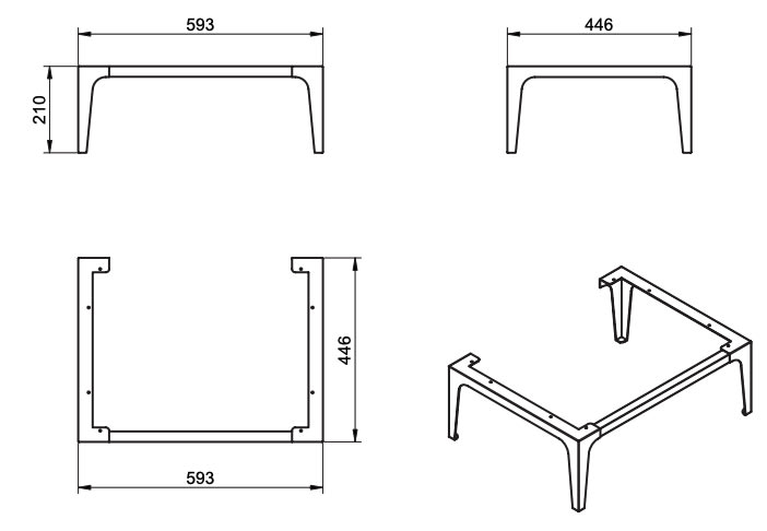 Conjunto mueble de baño con banquillo Viso Verso Croquis 15