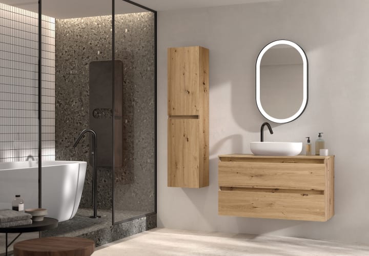 Mueble de baño con encimera MDF Hidrófuga de madera Viso Box Principal 1