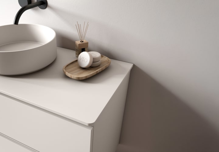 Mueble de baño con encimera MDF Hidrófuga de madera Viso Box Detalle 5