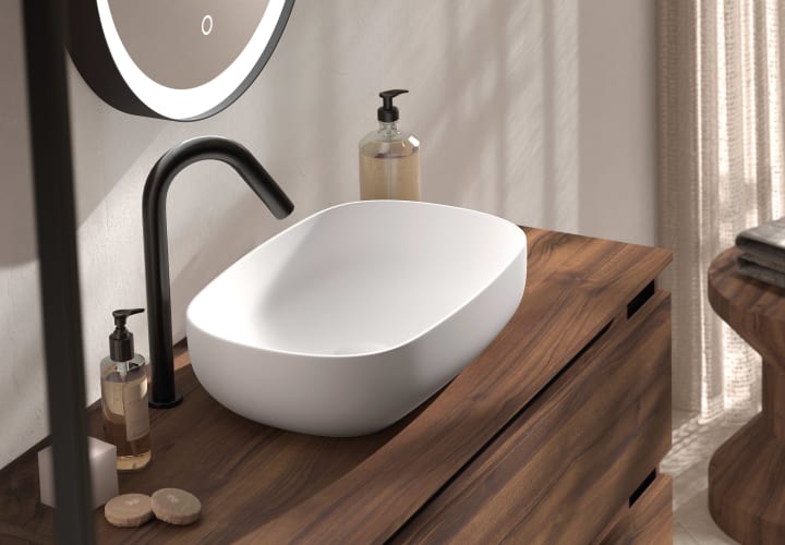 Mueble de baño con encimera MDF Hidrófuga de madera Viso Box Detalle 2