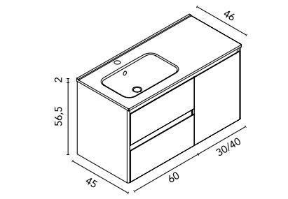 Conjunto mueble de baño Royo Alfa Croquis 9