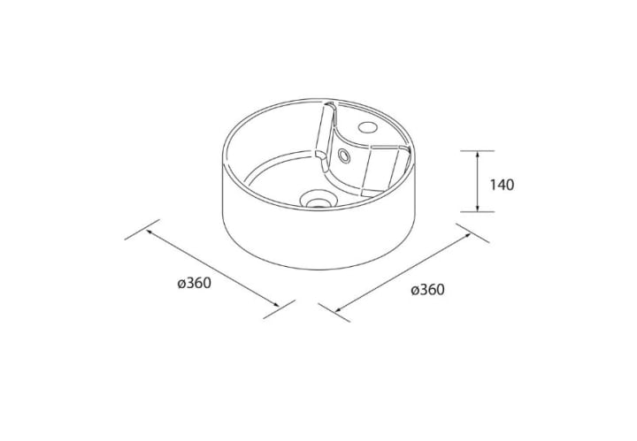 Conjunto mueble de baño con lavabo sobre encimera Salgar Born Croquis 9