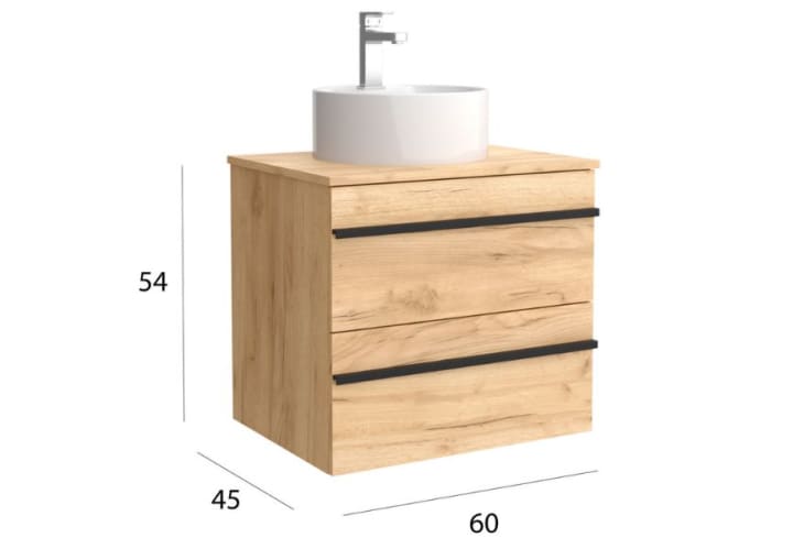 Conjunto mueble de baño con lavabo sobre encimera Salgar Born Detalle 4