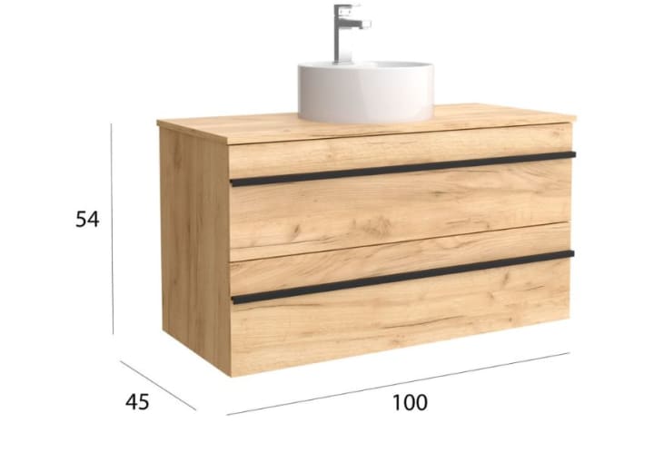 Conjunto mueble de baño con lavabo sobre encimera Salgar Born Detalle 6